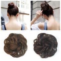 Synthetic Chignon With Rubber Band Brown Blonde Women Curly Chignon Hair Clip