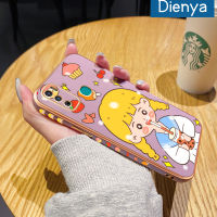 เคส Dienya สำหรับ Infinix เคสลายการ์ตูนเด็กผู้หญิงชานมใหม่กรอบตารางพื้นผิวเคสนิ่มซิลิกาเจลกันกระแทกเคสมือถือรวมทุกฝาครอบป้องกันเลนส์กล้องถ่ายรูป