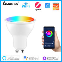 Zigbee Wifi Tuya Smart LED Light Bulb GU10 5W RGB Dimmable Lamp RGBCW Lights Remote Control Work With Alexa Home Alice