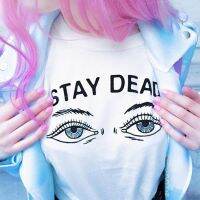 [In stock] อเมซอน wish STAY DEAD Diablo ตัวอักษรผ้าฝ้ายหลาใหญ่ในยุโรปและอเมริกาเสื้อ T แขนสั้น