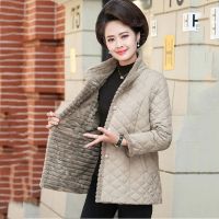 [COD] NEW Middle Aged Womens Fleece Jacket Warm Outerwear Noble Female Down Cotton Coat Windproof Overcoat 5XL