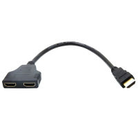 HDMI Splitter Cable 1 Male To 2 HDMI 1.4 Female Adapter 1 In 2 Out Y Converter เครื่องเล่นดีวีดี