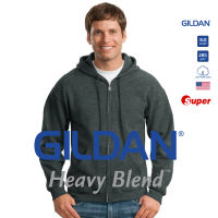 [US Size] GILDAN® ซุปเปอร์ เฮฟวี่เบลนด์ ฮู้ดแบบซิป - เทาดาร์คเฮทเทอร์ 108C