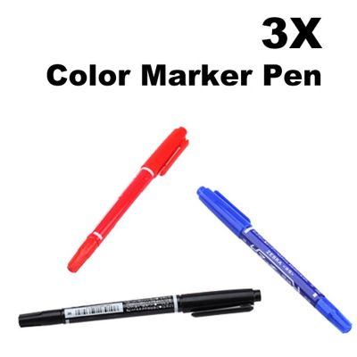 3 Pcs/Set CD-R DVD-R Media Disc Double Head Marker Pen Writing Student marker Pen School office Stationery Supplies