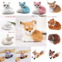 ㍿♦✤ Cute Simulation Fox Toy Mini Squatting Fox Model Home Decoration Wedding Birthday Gift Stuffed Plush Toys