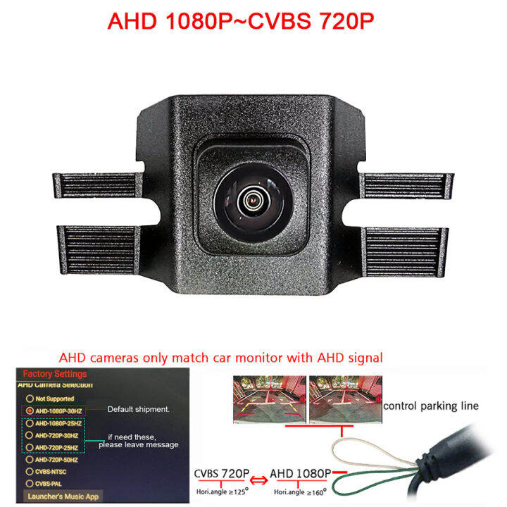 180deg fisheye 1920x1080P AHD Car Front View positive Camera for Toyota