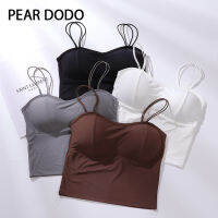 PEAR DODO เสื้อกล้ามเกาหลีกับเบาะหน้าอกและสายเอี๊ยมสำหรับผู้หญิง