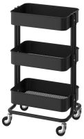 RÅSKOG Trolley, black, 35x45x78 cm (รวสกู๊ก รถเข็น, ดำ, 35x45x78 ซม.)