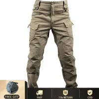 [Fuguiniao IX7 IX9 100% Cotton Stretch Fabric Multi-function City Tactical Sports Pants Men