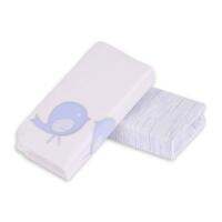 toTs - 140501 Cotton Jersey Blue Bird Melange - 2pp fitted sheets ผ้าปูเตียงเด็ก ลายนกน้อยสีฟ้า 2 ผืน