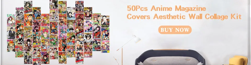 50Pcs Anime Magazine Covers Aesthetic Wall Collage Kit Manga Art Decoration