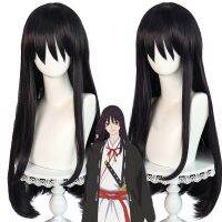 Hells Wig Asaemon Sagiri วิกผมสีดำสังเคราะห์สำหรับผู้หญิงที่มีผมม้า74Cm