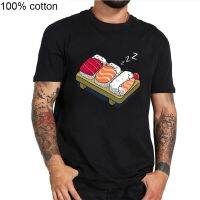 Mens Popular gourmet sushi Graphic Print Short Sleeve T-shirt Pure Cotton Round Neck Short Sleeve Boyfriend Gift