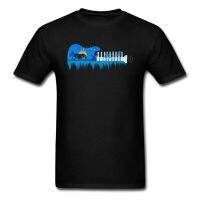 Hawaii Sunset Soundscape Tshirt Men Country Music Guitar T-Shirts Mens College Society Team Tee Shirt For Youth Love