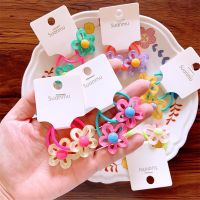 2Pcs/Set Hair Ties For Kids Girls Transparent Flower Hair Rubber Bands Lovely Head Rope Baby Elastic Hair Band Hair Accessories Hair Accessories