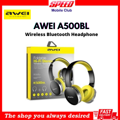 Awei A500BL Wireless Bluetooth Headphone Folded Noise Cancelling