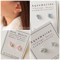 Natural Stone Earrings [หินแท้] ต่างหูหินธรรมชาติ (เรือนเป็นเงินแท้) (หินมี 7 ชนิด)