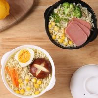 Instant Noodle Bowls With Lids Soup Hot Rice Bowls Japanese Style Students Food Microwave Bowl Covered Design Insulated Bowl