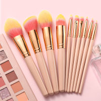 New 10 Pcs Makeup Brush Set Full Set Of Beauty Tools Foundation Eye Shadow High Light Brush Wood Handle Cosmetic Tool.