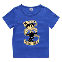 Bendy And The Ink Machines เสื้อเด็กชายเด็กหญิงฤดูร้อนสำหรับเด็ก,เสื้อลำลองแขนสั้นผ้าฝ้ายดึงขึ้น0000