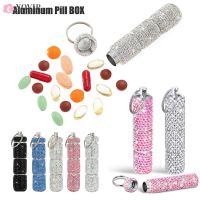 tdfj Workmanship Rhinestone Zinc Alloy Medicine Bottle Pill Tablet Holder Sparkling Organizer