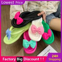 New Summer Bow Flip Flops Women Ladies Cute Soft Sole Eva Beach Slippers Fashion Sandals House Bathroom Non-Slip Shoes Slides