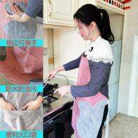 Multi-functional kitchen apron Japanese adjustable waterproof and oil hands hang card buckle coral fleece neck chef apron