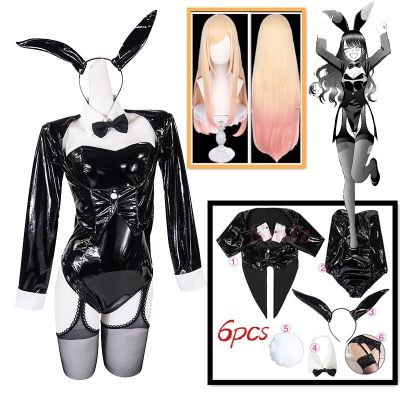 ✙ Anime My Dress-Up Darling Marin Kitagawa Bunny Girl Cosplay Costume Artificial Leather Sexy Suit Wig Rabbit Jumpsuit Ear