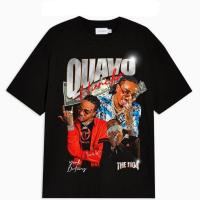 การออกแบบเดิมเสื้อยืดเด็กผช - Quavo HUNCHO เสื้อยืดเสื้อผ้า - TSHIRT แร็ปเปอร์ NO BRAINER เสื้อยืดแร็พวินเทจ - ผ