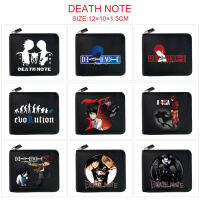 DEATH ที่เสียบบัตรกระดาษโน๊ตกระเป๋าเงินใส่เหรียญทรงสั้นการ์ตูนตัวอักษรกระเป๋าสตางค์สำหรับเด็กหญิงเด็กชายผู้ชายผู้หญิงอะนิเมะ PU หนังคลิปเงินเสื้อยืดเด็กเหรียญพิมพ์ Bifold/ซิป0000