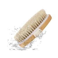 ；‘【；- Natural Bristles Back Scruer Shower Brush With Detachable Long Wooden Handle Dry Skin Exfoliating Body Massage Cleaning Tool