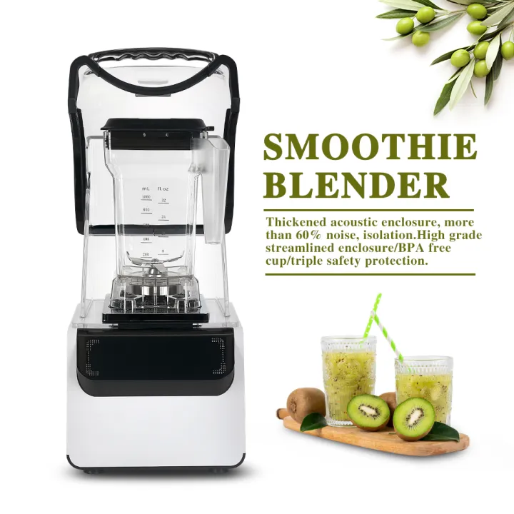 Commercial Smoothie Blender Heavy Duty /2L Jar Capacity Stainless Steel  Blades Countertop Blender With Soundproof Cover 1800W 220V Multifunctional  Juicer | Lazada PH