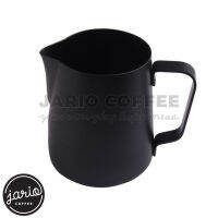 Jario เหยือกตีฟองนม สีดำด้าน 350ml/600ml พิชเชอร์ ถ้วยตีฟองนม สแตนเลส Black Stainless Milk Pitcher Black