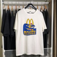 2023 NEWMalibu, California Cartoon Graffiti Print Cotton American Design Sense เสื้อยืดแขนสั้นคู่ชายและหญิง