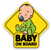 สติ๊กเกอร์ติดรถ Baby On Board Baby In Car Window Bumper Sticker Vinyl Decal Cute Sign【IN stock】