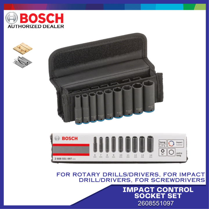 Bosch Impact Control Socket Set For Rotary, Impact Drills/Drivers, and