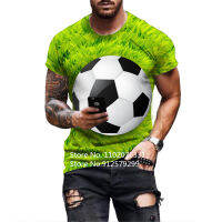 2023 newSummer Funny Soccer 3D Print Mens T-shirts Loose O-Neck Short Sleeve Football Street Rock Hip-Hop Tops &amp; Tees