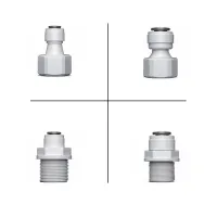 1/2 "เกลียวหญิงชาย-1/4" 3/8 "น้ำ RO POM ตรงที่ต่อสายยางกรองน้ำชิ้นส่วน Reverse Osmosis