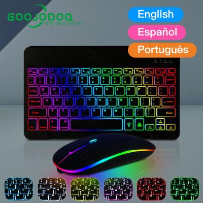 10inch Backlit For iPad Keyboard and Mouse Backlight Bluetooth Keyboard For IOS Android Windows Wireless Keyboard and Mouse