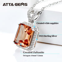 Diaspore Sterling Silver Womens Classic Pendant 7.5 Carats Created Sultanite S925 Pendants Special Color Change Wedding Gifts