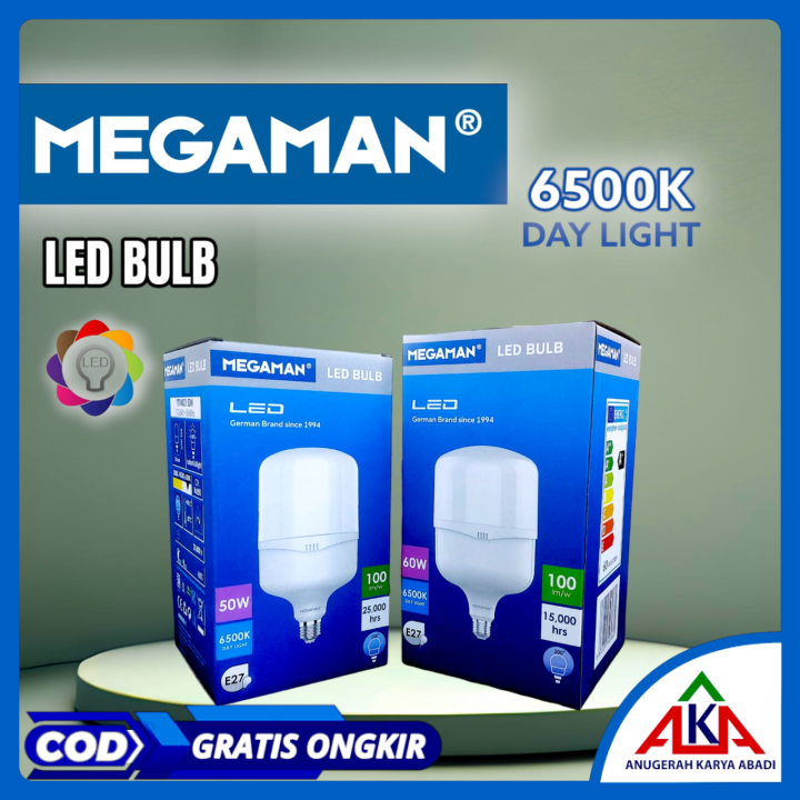 MEGAMAN T BULB Bohlam Lampu LED 50 60 Watt Daylight Putih Lazada Indonesia