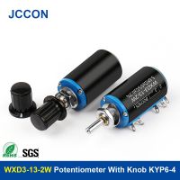 1Pcs WXD3-13-2W Wirewound Potentiometer Resistance 100R  Ohm Linear Rotary Potentiometer with Knob