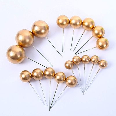 【CW】❀♗  10Pcs Gold Happy Birthday Flag Wedding Decoration