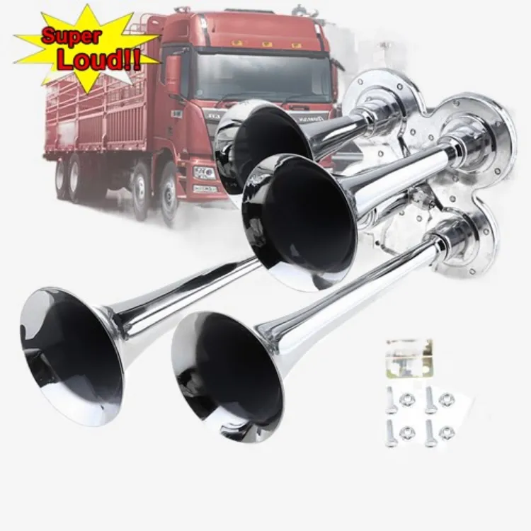12V 24V 150dB Super Loud Four Trumpet Air Horn for Car Vehicle Truck  Train Boat Lazada PH