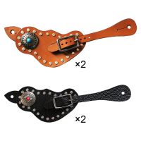 ☏ 2Pcs Spur Strap with Buckle Protective Equipment for Training Horse Boots Cowboy