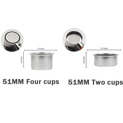 กระเปาะกรองเปลี่ยนไส้กรองกาแฟแบบไม่มีก้น51มม. 2/4ถ้วยสำหรับ Delonghi EC680/EC685ชิ้นส่วนเครื่องชงกาแฟเอสเพรสโซใหม่