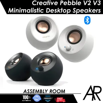 Creative Pebble V2 - Minimalistic 2.0 USB-C Powered Desktop Speakers, 3.5  mm AUX-in, 8W RMs with 16W Peak Power for Computers and Laptops, Type-A