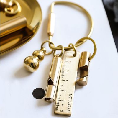 【CW】 Tools Whistle Ruler Pendant Keychain Jewelry Accessories