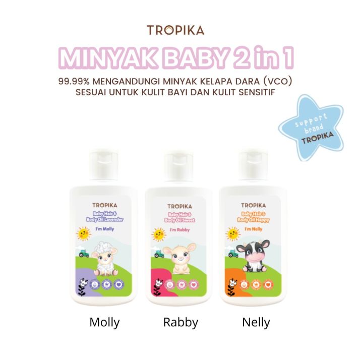 OFFICIAL AGENT TROPIKA HEAD TO TOE BABY HAIR & BODY OIL (minyak rambut ...