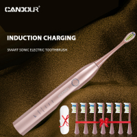 CANDOUR CD5168โซนิคแปรงฟัน USB ชาร์จผู้ใหญ่แปรงสีฟันไฟฟ้า IPX8กันน้ำอัลตราโซนิก15โหมดพร้อมกล่องเดินทาง